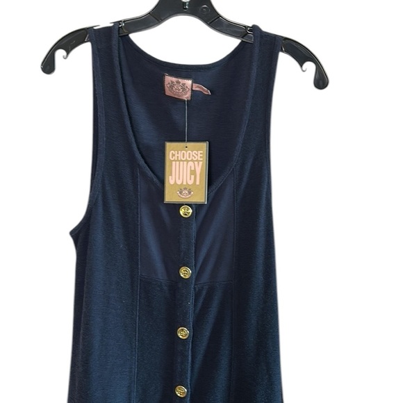 Y2K Juicy Couture Blue Jumpsuit.Terry cloth material,sleeveless,utility pockets - Picture 3 of 16